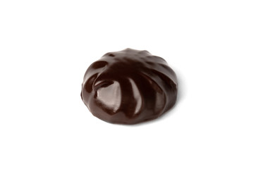 Chocolate marshmallow isolated on white background.