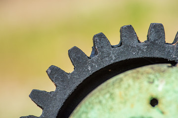 old rusty metal parts from old instruments and mechanics