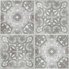 Digital tiles design. Cement concept ceramic tiles decoration.