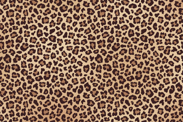Leopard spotted beige brown fur texture. Vector