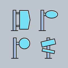 street guidepost and signage set