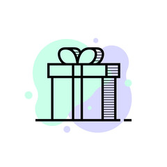 thin line gift box logo like bonus