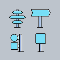 street guidepost and signage set