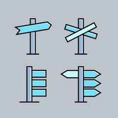 street guidepost and signage set