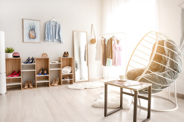 Interior of modern makeup room