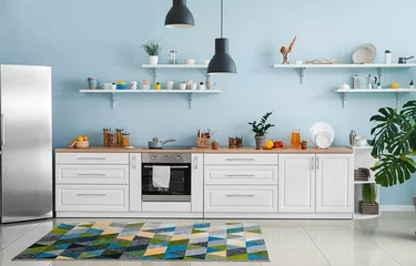 Fotobehang Interior of modern comfortable kitchen © Pixel-Shot