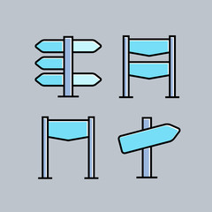 street guidepost and signage set