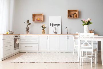 Interior of modern comfortable kitchen