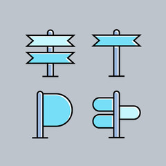 street guidepost and signage set