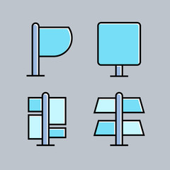 street guidepost and signage set