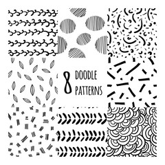 Set of eight seamless patterns