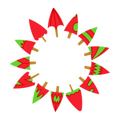 red Christmas tree with center blank circle shape on white background