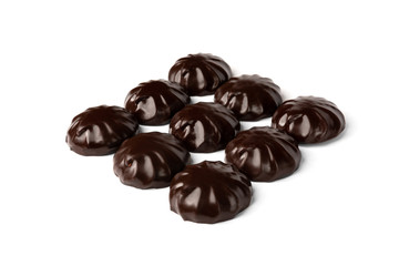 Chocolate marshmallow isolated on white background.