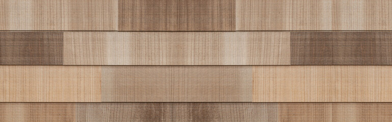 Fototapeta premium Panorama of Brown wood modern wall texture anf seamless background