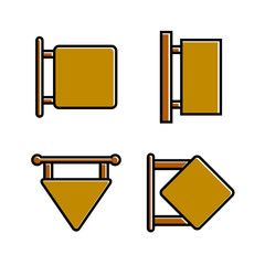 wood signboard, signage and signpost vector, brown theme