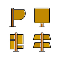 wood signboard, signage and signpost vector, brown theme