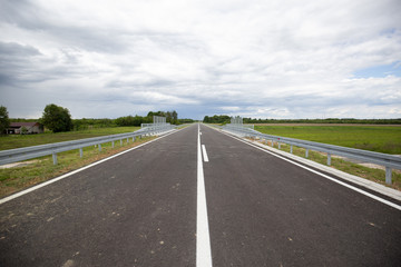 New recently built highway in Brcko district, Bosnia and Herzegovina