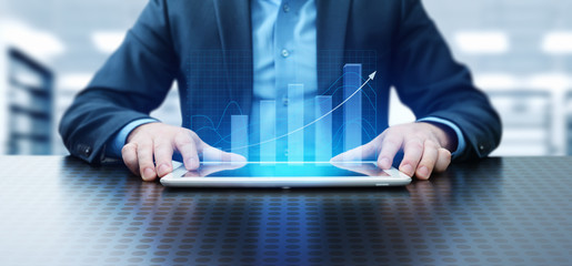 Financial graph stock market chart business investment