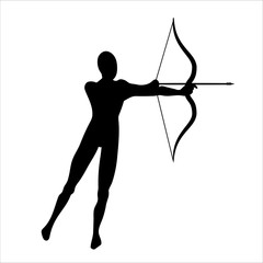 Archery shooting. Archer silhouette. Sign of Sagittarius