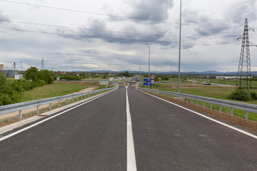 Fototapeta na wymiar New recently built highway in Brcko district, Bosnia and Herzegovina