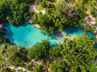 The Blue Lagoon from drone, Port Vila, Efate, Vanuatu
