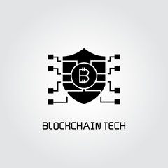 shield for blockchain security concept icon