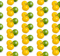 Food pattern of fresh fruit. Oranges, lemons slices , tangerines. Composition from fruits, top view, flat lay