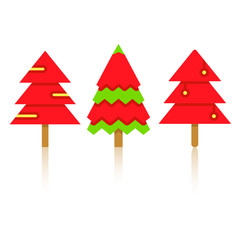 Christmas tree on white background for card decorative