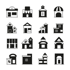 building icons set 