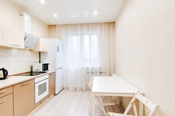 Russia, Moscow- september 20, 2017: interior room apartment. kitchen and dining room