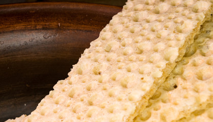 diabetic diet crunches - crispy waffle crispbread from wheat, texture