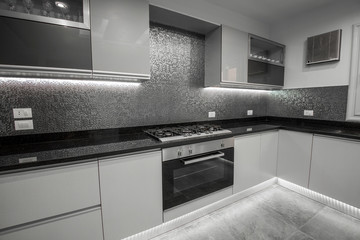 Modern kitchen in a luxury apartment