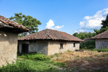 Fototapeta na wymiar Wine cellars in old rustic vintage houses in Rajacke pimnice near the village Rajac in Negotin region of Serbia