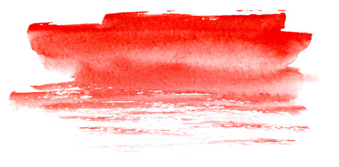 Abstract watercolor background. A spot of streaked red paint streaks. Hand-drawn watercolor illustration - 271597387