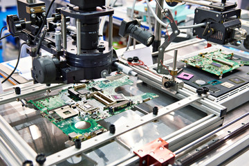Electronic boards and chips and microscope