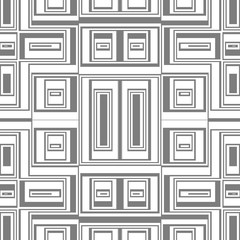 White and grey geometric abstract retro pattern, simple monochrome cover design