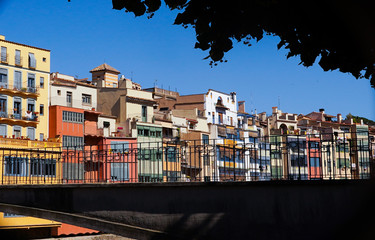 Girona, city of Catalonia with colorful houses.Spain