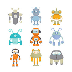 Fototapeta premium robot character icons set