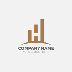 LETTER H LOGO HOTEL & LIVING HOME ICON TEMPLATE