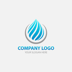 BLUE WATER DROP LOGO VECTOR TEMPLATE ICON