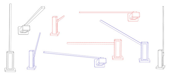 Automatic barrier. Vector outline illustration.