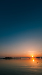 琵琶湖の綺麗な夕焼け