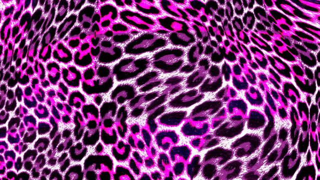 Seamless young animation of psychedelic animal print with duotono colors.Art collage leopard pattern acid turbulence background.
