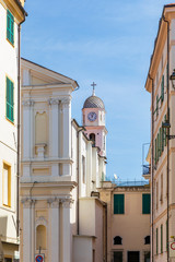 Fototapeta premium Bell tower of Sanremo Church of Santo Stefano