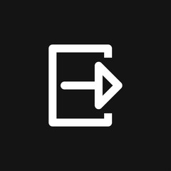 The exit icon. Logout and output, outlet, out symbol. Vector logo