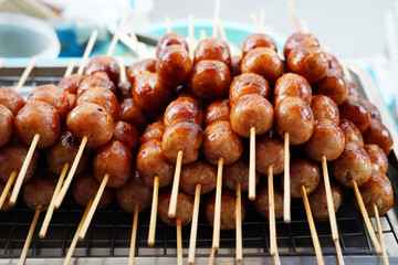 sausages on the grill