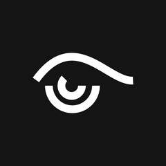 Eye icon, flat icon for logo, vector sign symbol