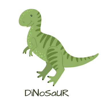 Cute Tyrannosaur dinosaur isolated on white background.