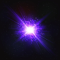 Abstract Shimmering Cosmic Flash Star.
