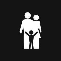 Family icon in flat style. Parents symbol for logo, web site design